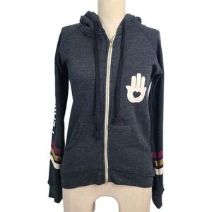 Spiritual Gangster Namaste Zip Hoodie Graphic Buddha Lotus Charcoal Soft XS‎